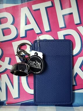 BBW Navy Blue ID Card Holder & Club PocketBac Holder Backpack Purse Bag Keychain